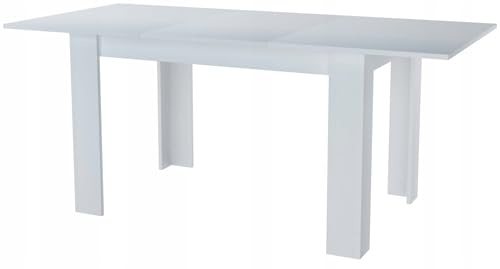 MATKAM Ausziehbarer Tisch Kongo EXT H75 x B120-170 x T80 cm, Schlichte, geradlinige Optik, laminierte Möbelplatte, Kratzfest, wasserabweisend, fleckenabweisend (Weiß)