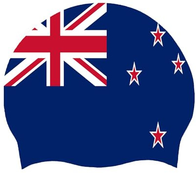 Bonnet De Bain Silicone Fantaisie Motif Drapeau National De La Nouvelle-Zélande Bonnets De Bain pour Femmes Hommes Adultes Jeunes Unisexe Bonnet De Bain pour Cheveux Longs Et Courts Nouvelle-Zélande