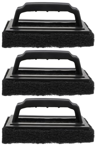 Veemoon Grille Barbecue Fonte Brosse Nettoyage, 3 PièCes Brosse Barbecue avec PoignéE Brosser Abrasive Napoleon Nettoyage en Profondeur pour ÉLiminer Graisse Et Crasse GéNéRal Accessoires De (Noir)