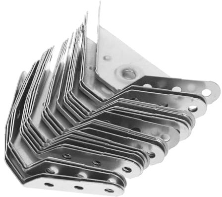 HOMSFOU 20pezzi Staffe Angolari Inossidabile Per Fissare Mobili Connettori Per Scaffali Per Letti e Tavoli Facili Da Installare e Sicure Accessorio Versatile Per Arredo Casa
