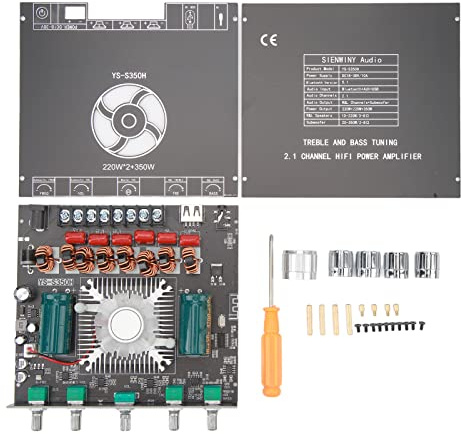 XY S350H 220WX2 350W 2.1 Kanal Bluetooth Power Amplifier Board mit TPA3255 HiFi -Chip -Weitspannungseingang 18V38V für Heimkinosystem und professionelles Audio -Setup