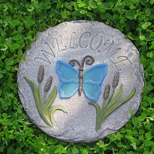 SDGBCXD Pietra da calpestio， Pietre Decorative for vialetti e sentieri in Resina dimensionale for Prati, Pietre Decorative Multicolori for Giardini(Blue)