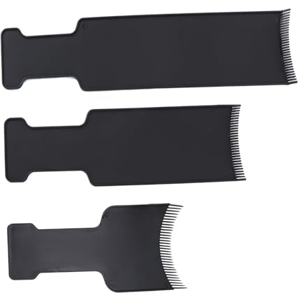 WRITWAA 3pièces Peignes Longs Pour Coloration De Cheveux Professionnel Pour Salon Et Usage Domestique Protection Du Chevelu Et Facile à Nettoyer Noir