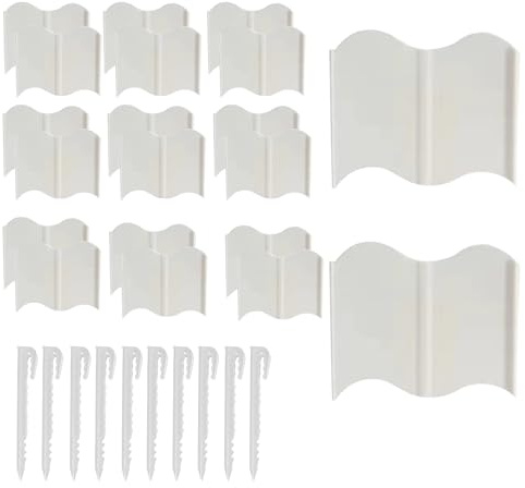 Hiemible Borde para Parterres de Flores | Juego de 20 Paneles Decorativos de Valla para Jardín,Panel Decorativo Extraíble Barrera para Césped y Macizos de Flores para Patio Césped Jardín Trasero