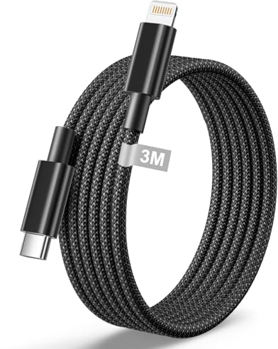 Keasen Cable iPhon 3M[Certifié MFi], Câble USB C vers Lightning Cable iPhone USB C Cable Charge Rapide Câble Lightning Fil iPhone Cordon Chargeur pour iPhone 14 Pro Max/13/12 Mini/11/XS/XR/8/SE/iPad