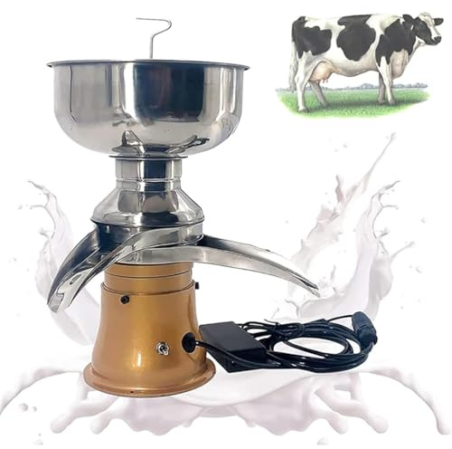 XHSMYXGS Séparateur Électrique de Crème pour Lait de Chèvre, Séparateur Centrifuge de Crème Lait Grande Capacité, Séparateur Multifonction en Acier Inoxydable pour Crème, Beurre et Milkshake (Yellow)