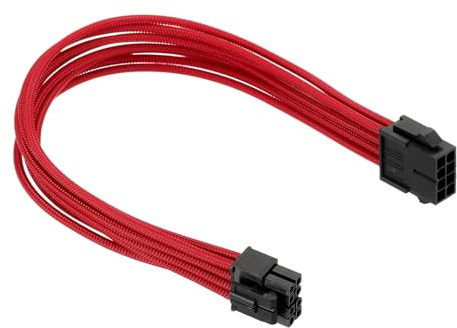 PATIKIL CPU Power Cable 12 Inch(30cm) 18AWG 12V, 1Pcs CPU 8 Pin Male to 8 Pin(4+4 Detachable) Male for Motherboard Power Adapter, Black Red