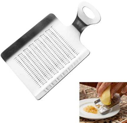Stainless Steel Compact Grater for Ginger, Garlic, Wasabi - Premium Tabletop Mini Grater (11cm*7cm), Ideal for Grating Spices