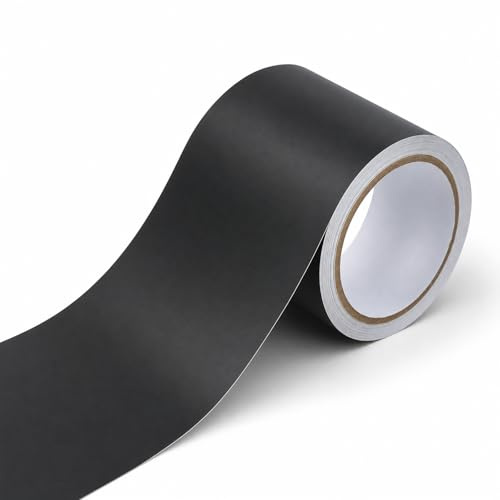 Wapasezyar Autofolie 5cm x 9M, Selbstklebende Lackschutzfolie, Matt Schwarz, mit Schaber und Schneidwerkzeug, Universal Türschwellenschutz (Mattschwarz, 5cm*9M)