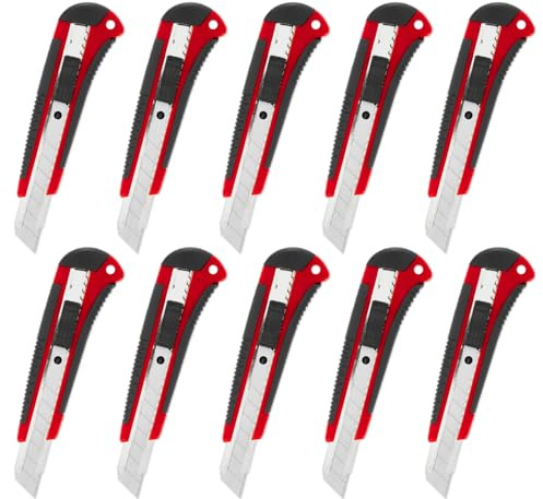 Einhell 10 pezzi cutter | Lame spezzabili da 18 mm | corpo in plastica ABS | superfici di presa gommate | confezione convenienza