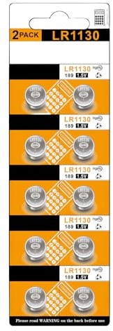 kwoifioy Lot de 10 à 20 piles LR1130 AG10 pour petits appareils électroniques, construction en métal
