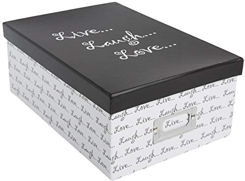 Pioneer Photo Albums B-1BW Photo Storage Box, Live, Laugh, Love Design