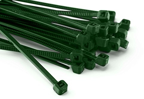 100 Stück Kabelbinder 140mmx3,6mm für Schattiernetz Zaunblende Zaun in grün