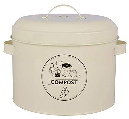 Esschert Design Komposter aus Metall mit Aktivkohlefilter, 27,0 x 23,2 x 21,3 cm