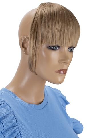 CAISHA Pony Clip In Extensions Stirnfransen Haarteil Dunkelblond HF7-2