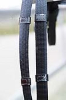 Hans Melzer Horse Equipment Zügel Gurt, schwarz/messing, Vollblut
