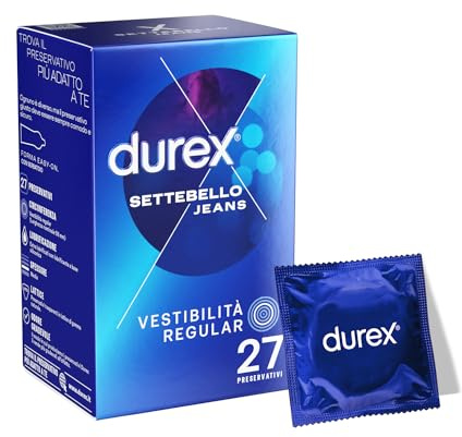 Durex Jeans Preservativi Comfort Lubrificati, 27 Profilattici