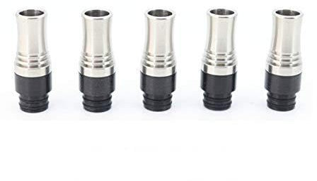 5pcs 510 Puntas de goteo con 9 agujeros para que el atomizador evite que el líquido E se deslice Boquilla larga de puntas de goteo para el tanque de RDA RTA ,Sin tabaco ni nicotina ( Color : Black )