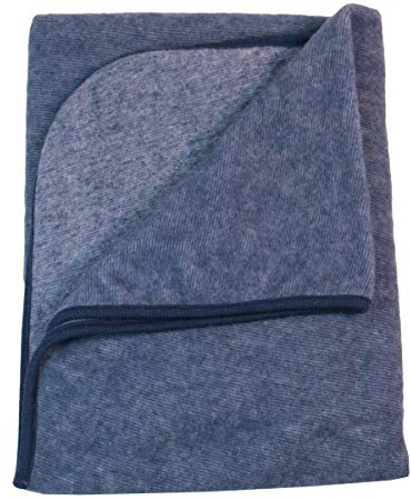 Cosilana Baby Fleece Decke kbT Wolle Bio Baumwolle Made in Germany (Marine-Malnge, 100x80)