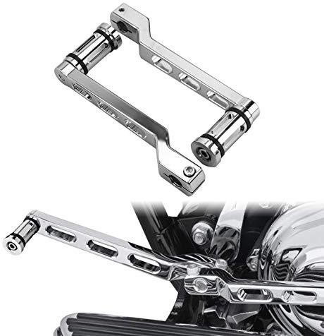 HDBUBALUS CNC-Aluminium-Fersenhebel, Schalthebelarme mit Schalthebel für Harley Touring Softail Road Street Electra Glide Trike FLHT Chrom