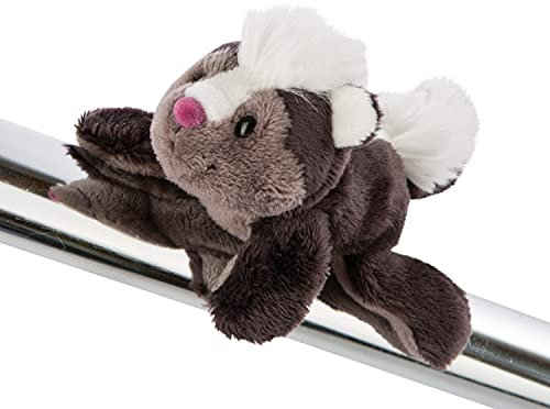 NICI 47335 Stinktier Chiala Skunk 12cm – MagNICI Plüschstinktier Forest Friends – Stofftiere & Kuscheltiere mit Magnet – Magnettiere für Kühlschrank, Tafel, Metall & vieles mehr, schwarz/grau, 12 cm