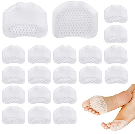 10 paires Coussinets de pied masculins et féminins, coussinets de pied en silicone doux et respirant, coussinets de pied en gel, pour pieds diabétiques, cornée, douleurs à (Jaune)