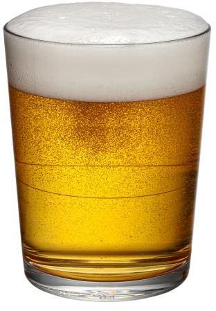DRINIQUE 16oz Unbreakable Pint Beer Glass (Set of 4) Shatterproof Pure Collection Tritan Plastic Pint Cup - Clear