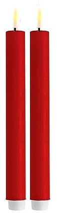 Deluxe Homeart Stabkerze 2 Stück 24 cm Rot