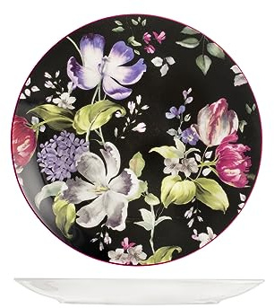 H&H Set 12 Piatti Piani Bouquet In Porcellana Cm 27
