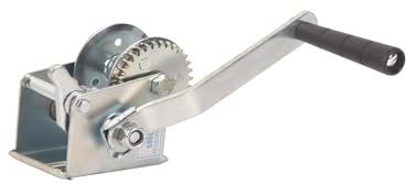 LCyindu Cabrestante de mano pequeño sin cable, con correa de manivela de engranaje 4.1:1, trinquete unidireccional, accionado manualmente, con mango de 8.25 pulgadas, para remolques de barco, ATV, RV