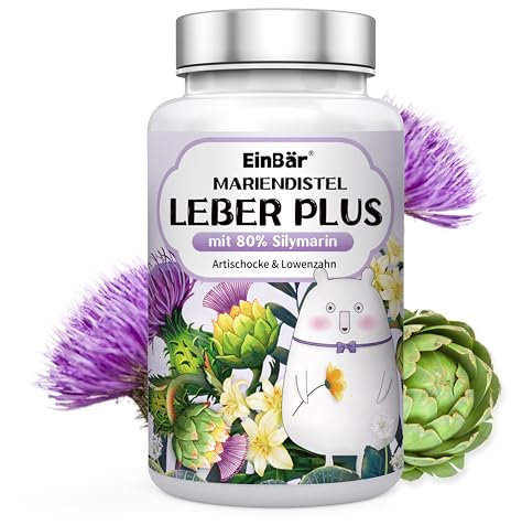 8-in-1 Leber Kur Komplex: Hochdosiert Mariendistel (500mg, 80% Silymarin) mit Löwenzahn, Cholin, Inositol, Kurkuma uvm. 121 vegane Kapseln für Leber & natürliche Entgiftung. Deutschland.