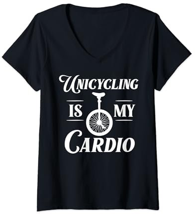 Einrad Fahrrad Lustiges Training Lernen Radfahren T-Shirt mit V-Ausschnitt