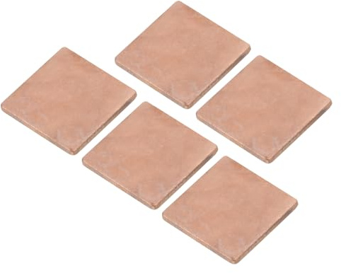 sourcing map Kühlkörper-Kupferblech-Unterlegscheibe, 1,5 mm dick, 15x15 mm | Pad mit wärmeleitendem Klebeband für Desktop-Computer, CPU-Kühlpflaster, 5er-Set