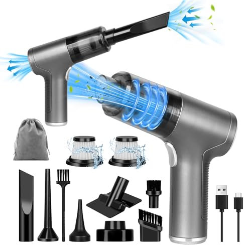 LURICO Aspirador de Mano, 9000PA Aspirador de Mano Potente con 2 HEPA Filtro Lavable,30 Minutos de Tiempo de Ejecución, Aspirador Coche Sin Cable para Coche Hogar Pelo de Mascotas