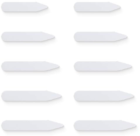 JEYORZY 10er Set Kragenstäbchen für Herrenhemden, Kragenstege, Kunststoff Kragenstäbchen, in 5 Größen - Kragenverstärker aus Stäbchen für einen perfekten Sitz des Hemdkragens, Vater oder Ehemann