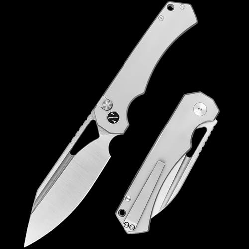 NedFoss COUGAR Klappmesser,7.5cm 14C28N Stahl Taschenmesser mit Button-Lock | Einhandmesser mit leichtem Stahlgriff, Outdoor Messer mit Gürtelclip, Survival Messer für den Alltag, Sammlung & Geschenk