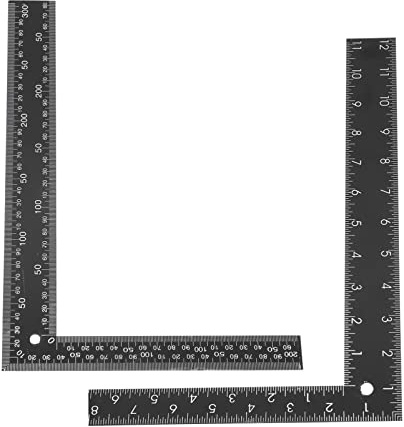 DOITOOL Escuadra Metálica en Forma de L de Acero Negro Diseño Ergonómico y Agarre Cómodo para Carpintería y Uso Hogar, Paquete de 2 Piezas