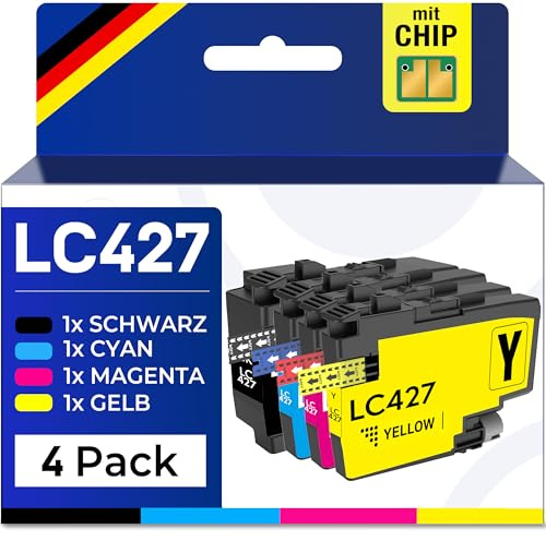 Supply Guy LC427 Bläckpatroner kompatibla med Brother LC427XL LC-427 för MFC-J5955DW MFC-J6955DW Multipack 4 patroner