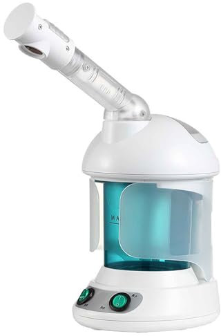 Generico Vaporizzatore Viso Professionale Nano Ionico con Ozono, Sauna Facciale a Vapore per Pulizia Profonda, Umidificatore Aromaterapia per Casa o EstetistaWhite,13 * 13 * 18cm