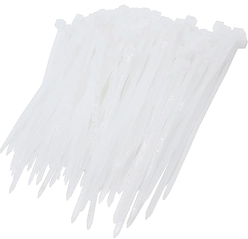 100Pcs Cable Zip Ties 80 x 2.5mm / 3 x 0.1 Inch Self-Locking Nylon Tie,18LBS Tensile Strength,Wraps Cord Management,Plastic Micro Small Wire Ties for Home,Garden,Workshop,White/Clear 8 x 0.25cm