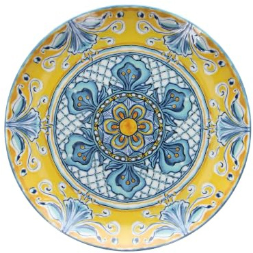 Tognana Az Positano, rotondo pizza 33 cm, porcellana, giallo-blu, Made in Italy