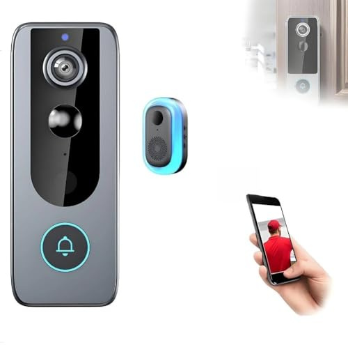 FUANA Smart Wireless Video Doorbell for TUYA Wi-Fi Standard Dingdong Machine, 1280x720 HD, IP65 Waterproof, Night Vision, 4000mAh Battery, 2.4GHz Door Lock