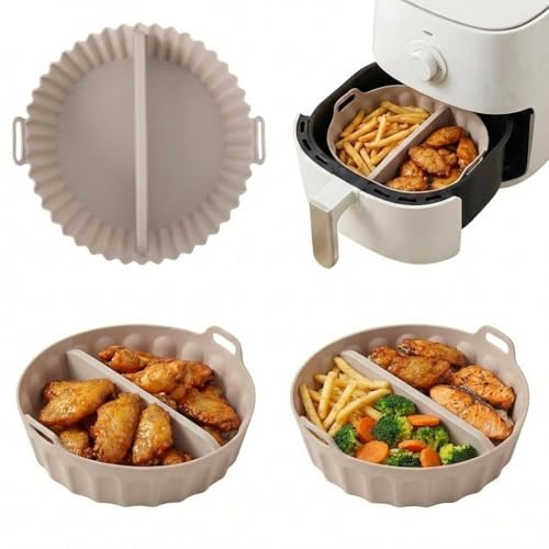 SANTA CLARA | Molde Silicona Airfryer Redondo 2 Compartimentos 22cm Nordkitch, silicona, apto para airfryer, freidora aire, moldes silicona air fryer, accesorios airfryer, moldes para freidora de aire