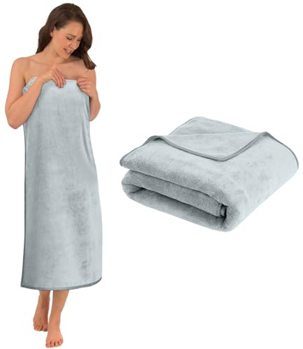KORVORIA XXL Telo Doccia 100 x 200 cm, Grigio Chiaro Telo Doccia Grande | Asciugamano da Bagno in Microfibra Grande, Morbido e Assorbente, Unisex, Adatto per Bagno, Spiaggia, Spa e Sauna