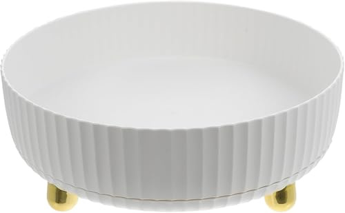 Caja de cosméticos y organizador para el cuidado de la piel de gran capacidad, color blanco con diseño de estructura firme, soporte de suministros de maquillaje que ahorra espacio, estable en el