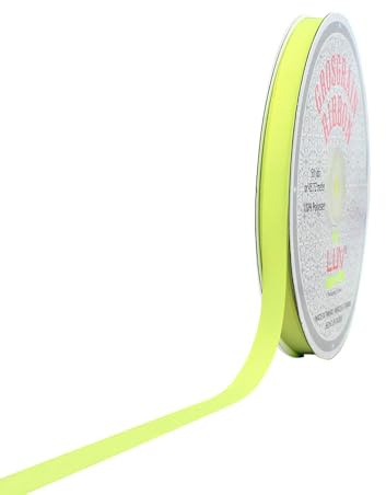 Creative Ideas Solid 3/8-Inch Grosgrain Ribbon, 50-Yard, Neon Yellow