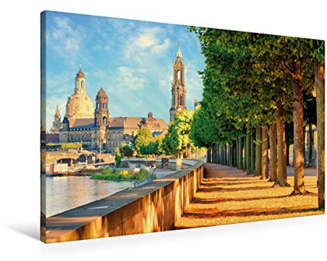 Premium Textil-Leinwand 90 x 60 cm Quer-Format Dresden im Sommer | Wandbild, HD-Bild auf Keilrahmen, Fertigbild auf hochwertigem Vlies, Leinwanddruck von hessbeck.fotografix