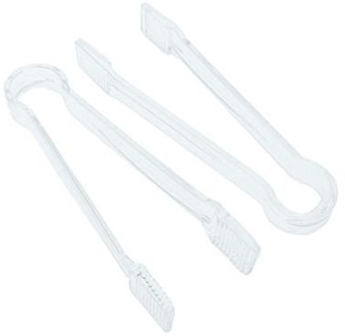 DOITOOL 2Pcs Acrylic Ice Tongs Plastic Clear Serving Tongs Food Clip Sugar Bread Tongs Cake Salad Tongs Home Party Suppies