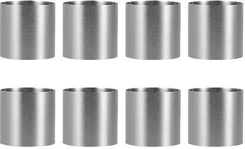 HEMOTON 8 Pcs Mini Cake Ring Cake Molds Cake Rings Stainless Steel Mousse Mould Mousse Tart Ring Round Sushi Mold Baking Tool for DIY Home Kitchen Chocolate