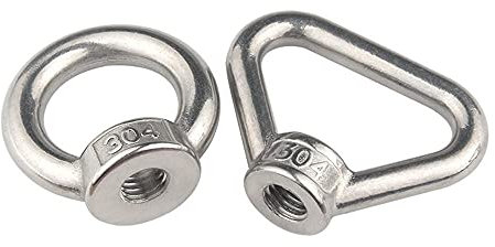 304 Edelstahl-kreisförmige/dreieckige Ringmutter, m3m4m5m6m8m10m12m14-m20-M4 * Runde * 1 stück